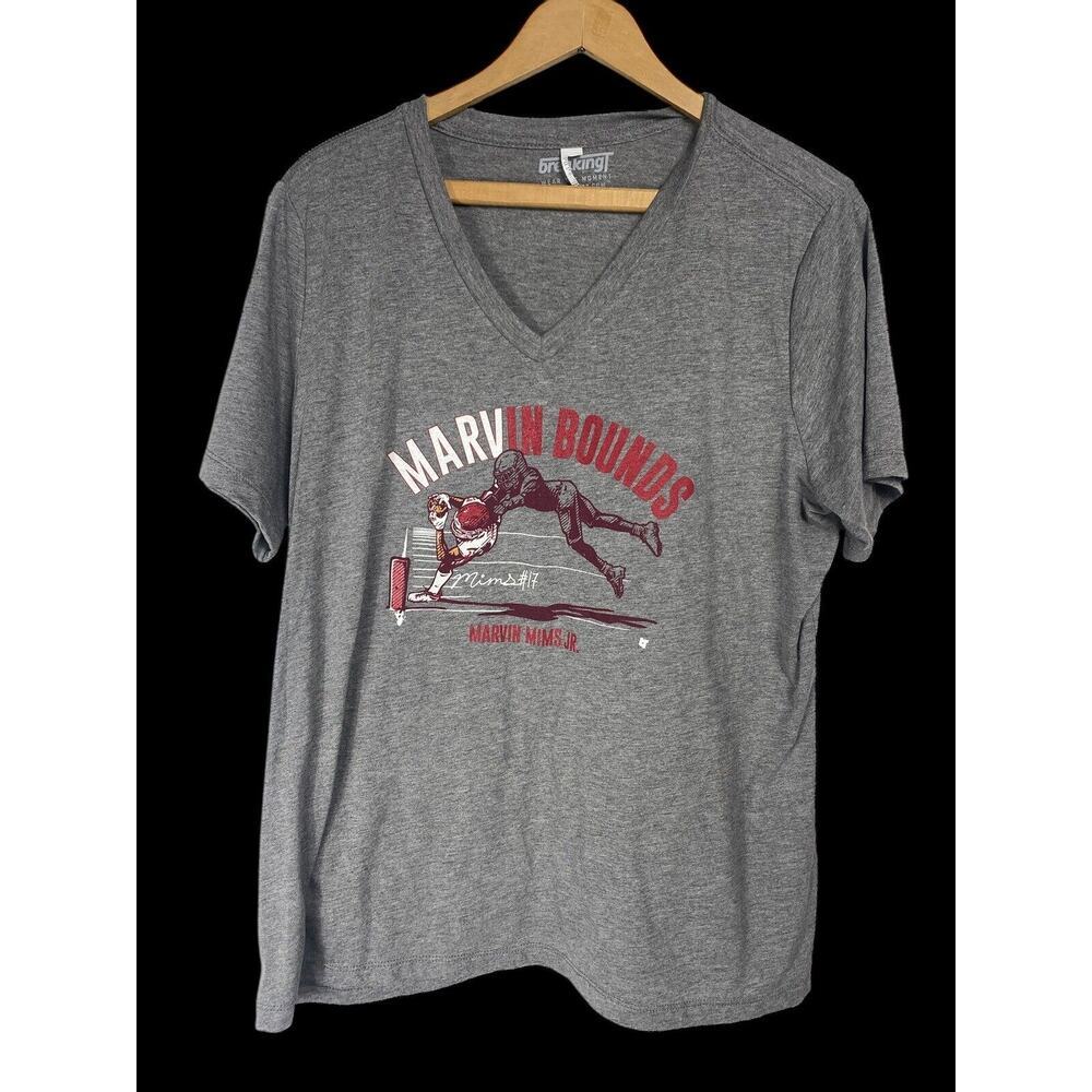 OU T Shirt Size XL Womens Marvin Mims Bounds Oklahoma Sooners Football Gray